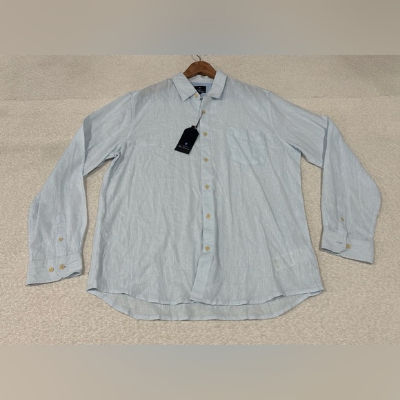 Ben Sherman Other - Ben Sherman Linen Blend Button Down Shirt Light Blue Men’s Size XL NEW WITH TAGS